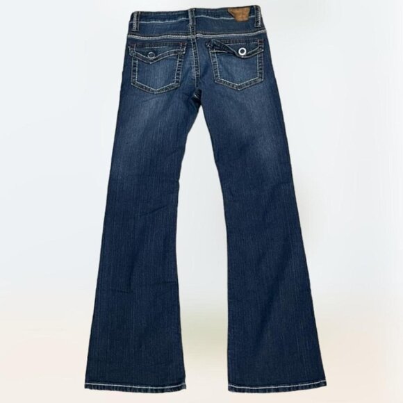 Western Y2K unknighted brand dark wash denim bootcut flares Women's size 8 boot - Picture 3 of 4